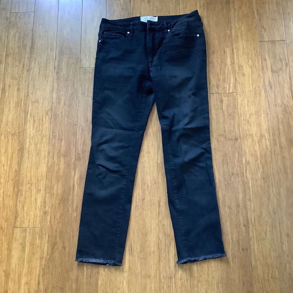 Rachel Roy Straight Raw Frayed Hem Ankle Jeans